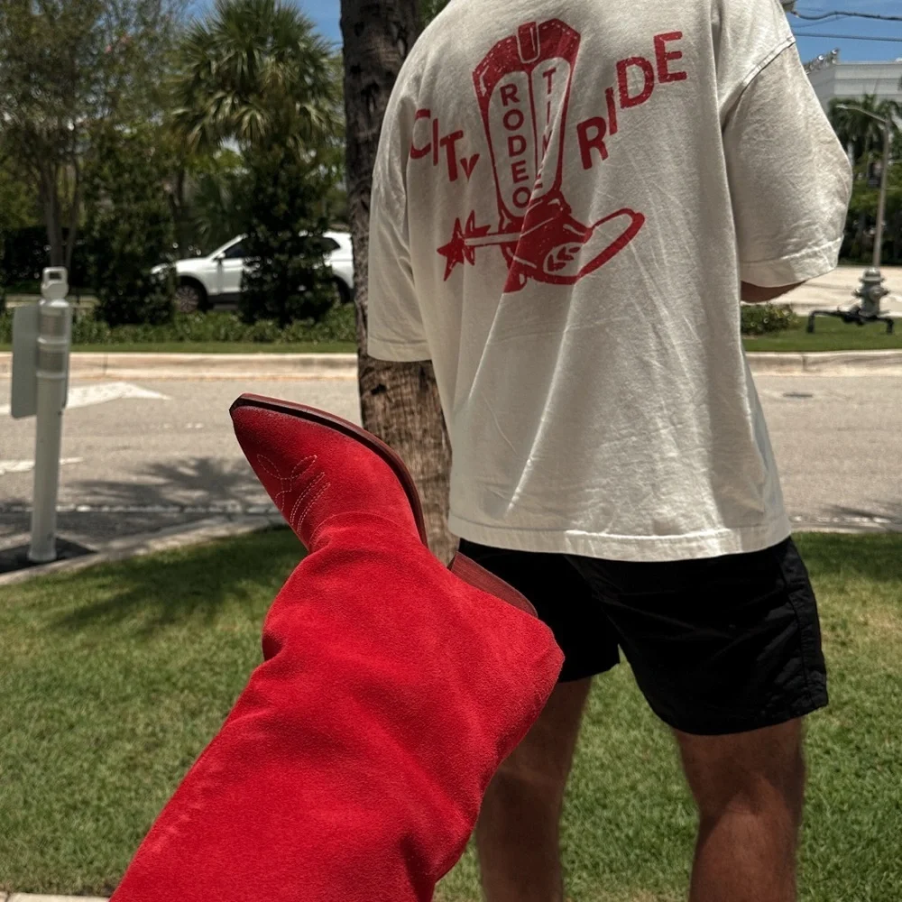 Steve Madden Red Heeled Boots - Picture 5 of 5